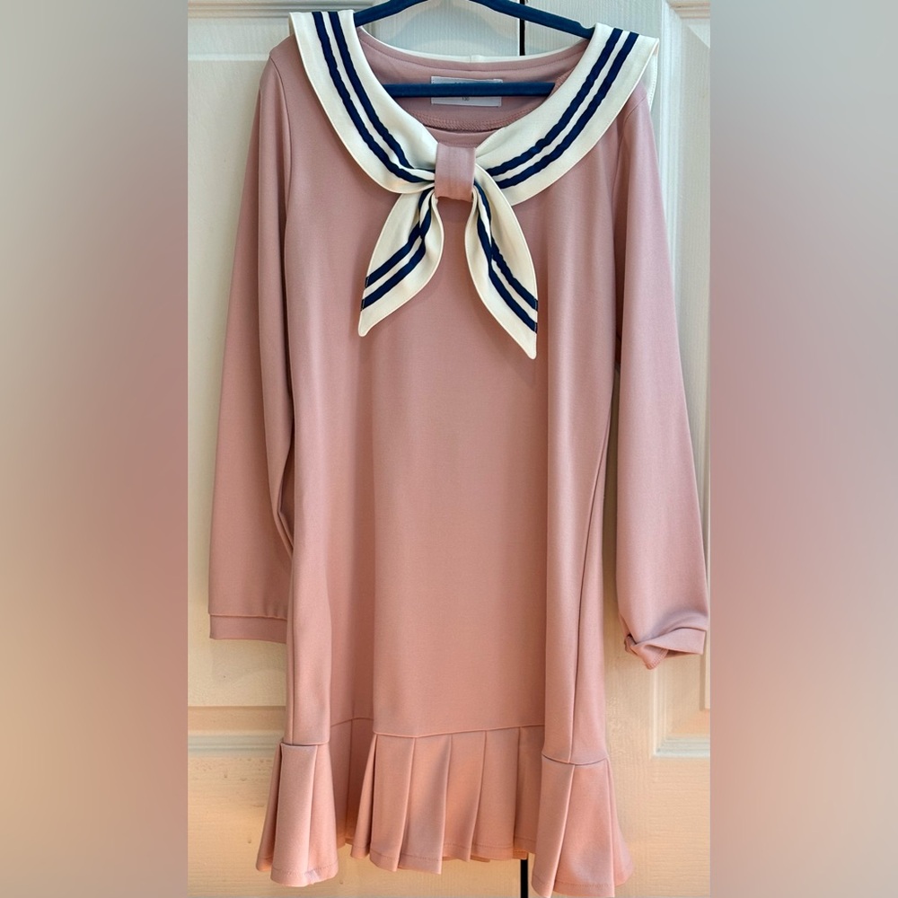 Mud Kingdom Kids Girls Nautical Collar Dress Size 6-7